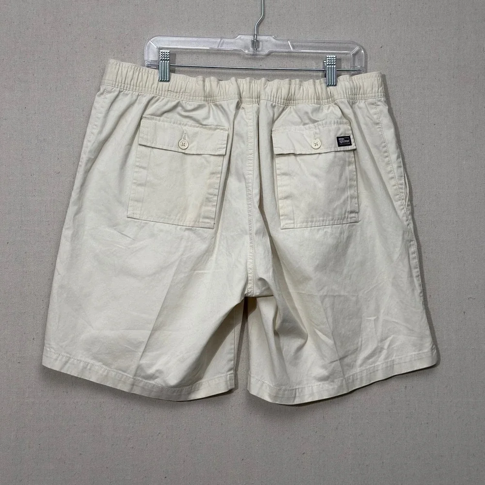 *flaw* Reyn Spooner Mens XL Ivory Drawstring Shorts 8 Inseam Resort Casual